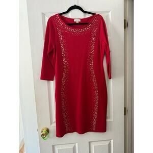 Red Calvin Klein Knit Dress Size Large